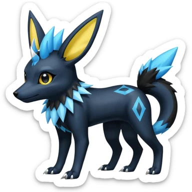 Manectric-Electrike-Aurorus-Umbreon-Draco-Fakémon-hybrid-creature (full body), 4 legs sticker