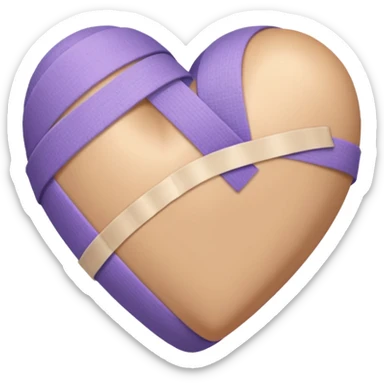 heart with subtle purple colour bandaged  sticker