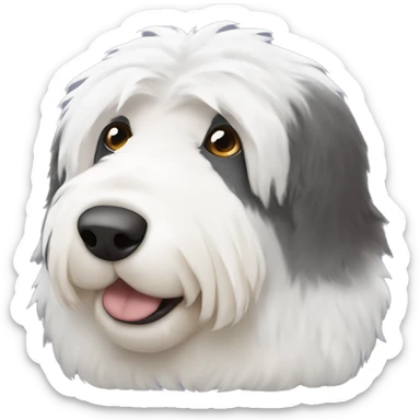 Old English sheepdog with one blue eye and one brown eye sticker