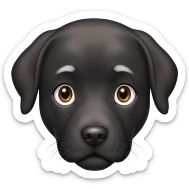Black lab dog with some grey hairs sticker