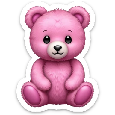 Pink teddy bear toy sticker