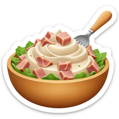 a scoop of ham salad, simple, clear sticker