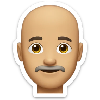 bald man with square jaw tanned skin stubble sticker