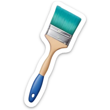 Create an icon that represents the hobby of wall painting, featuring a wall with a beautiful painting in progress. The design should include a paintbrush, a roller, and part of the wall decorated with colorful patterns or a mural. The icon should show the process of creating the artwork, with the brush strokes visible on the wall, symbolizing the artistic nature of the craft. The composition should be balanced and harmonious, evoking creativity and skill. The background should be transparent. sticker