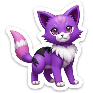Liepard-Skitty-Delcatty-Pokémon-Fakémon-hybrid-creature (full body) sticker
