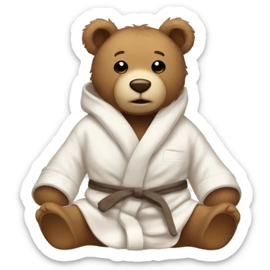 teddy bear wearing a bathrobe  sticker