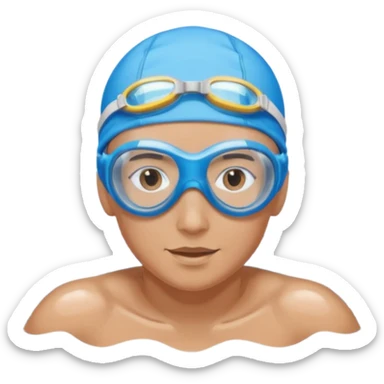 person swimming laps in pool zoomed out showing lap swiming  sticker