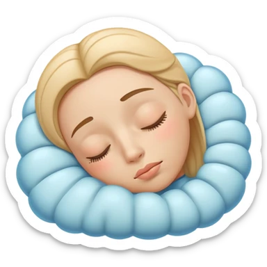 Cara de dormido pero en vez de zzz burbujas sticker