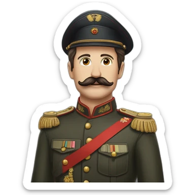 Je veux un homme en tenue militaire allemande avec un bandeau rouge sur le bras, et une moustache à Charli chaplin sticker