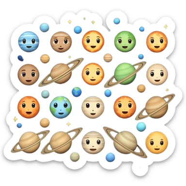 12 planets emojis I need a line for each planet :mercury Venus  sticker