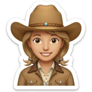Ennis Del Mar from Brokeback Mountain with brown eyes, dark blonde hair, ivory shirt, brown jacket and cowboy hat sticker