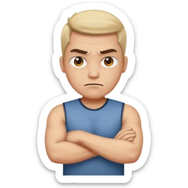 Mad face with arms crossed sticker