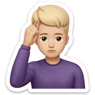 😔 this emoji with a fist over its head sticker