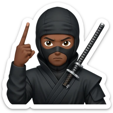 A black ninja sticking up the middle finger  sticker