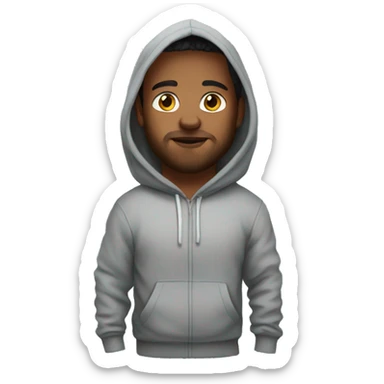 Stafford wearing a hoodie sticker