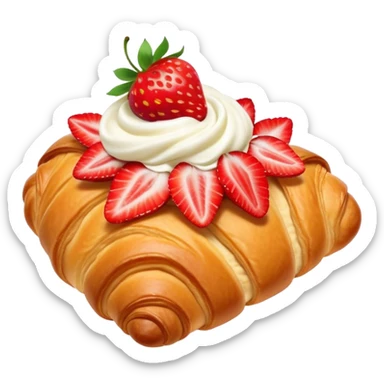 Brioche croissant filled with creamy mascarpone and strawberries sticker