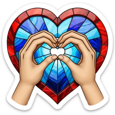 Manos de corazon de colores sticker