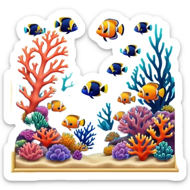 Great Barrier Reef Landmark Emoji – Featuring colorful coral formations and tropical fish. sticker