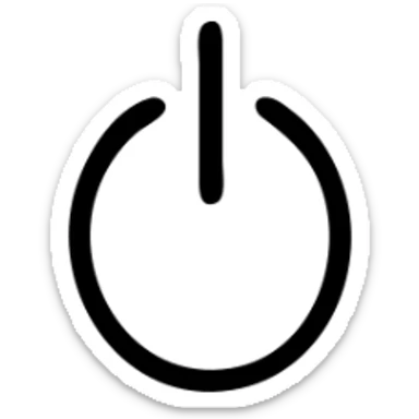power button symbol with circle inside oval, like iPhone power icon sticker
