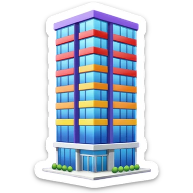 I want a 7 floors building with 7 colours. Starting with violet, indigo, blue, green, yellow, orange , red sticker