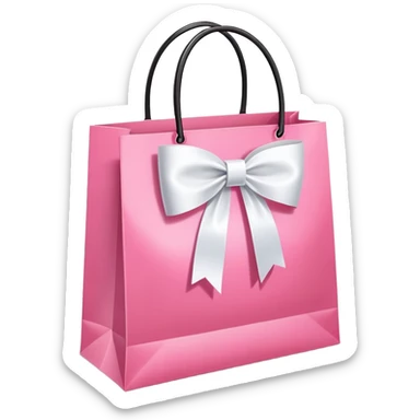 Victoria's Secret pink shopping bag with ribbon sticker