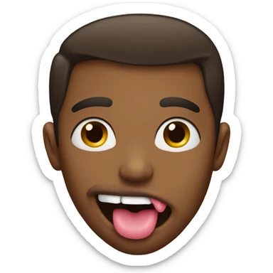 Heart eyes tongue sticking out sticker