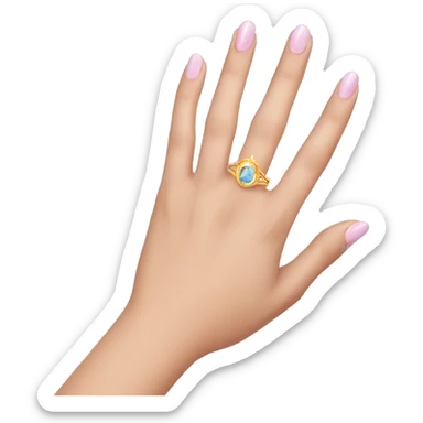 woman's hand with a magical ring in the ring finguer sticker