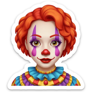 menina com cara de palhaço sticker