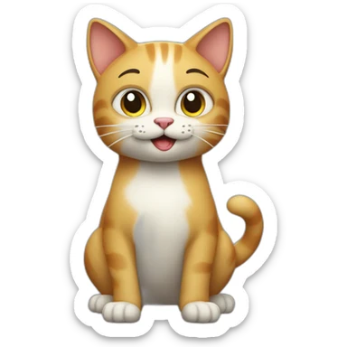 A cat standing on two legs with its hands on its hips and its big belly forward. sticker