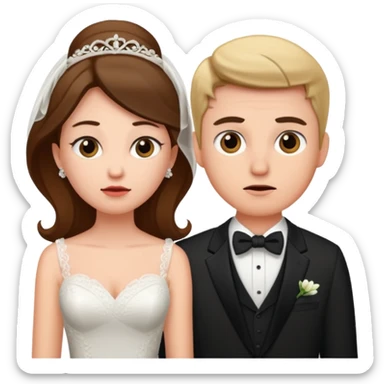 confused newlywed couple sticker