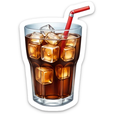 Coca kola with ice cubes sticker