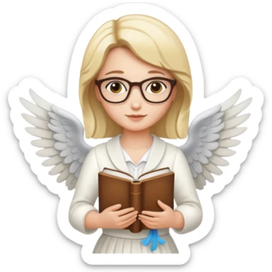 Librarian female angel sticker