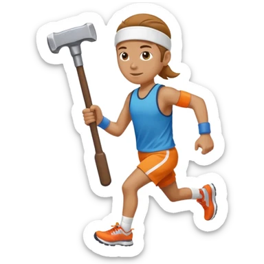 An emoji representing the ironman challenge event long-distance marathon for an mmorpg player who crafts everything themselves the hard way, and does not buy or sell items in-game. sticker