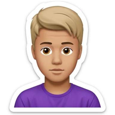 justin bieber, wear purple t shirt sticker