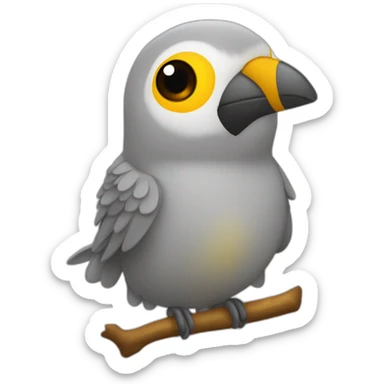 Ninfa pajaro gris con cabeza amarilla y mofletes anaranjados sticker