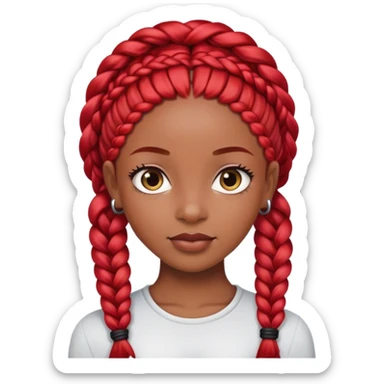 Black girl pretty with red braids sticker