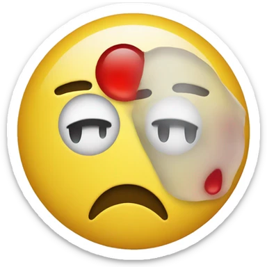 Yellow Circle Emoji Crying But Tears Are Red sticker