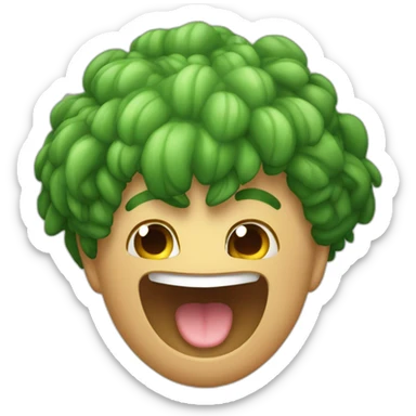 Crea un emoji con la cara de una rana saltando de alegria sticker