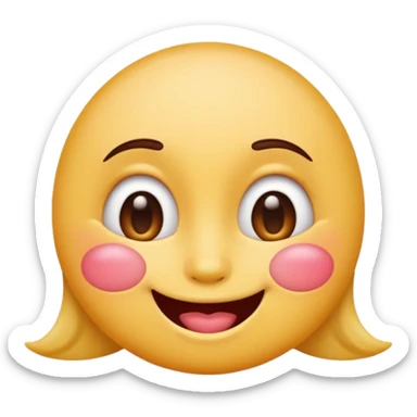 A single emoji that's feeling extreme happiness. Blushing and feeling in love. Grinning and smiling and making a kissy face. Something sweet and perfect to send to someone you love. Not a familiar love something deep and profound. Something unique. sticker