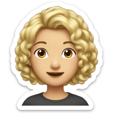 a girle withe carle hair sticker