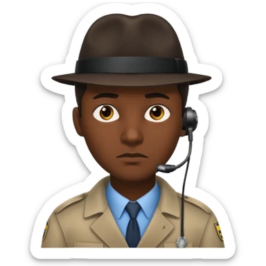 detective with earpiece sticker