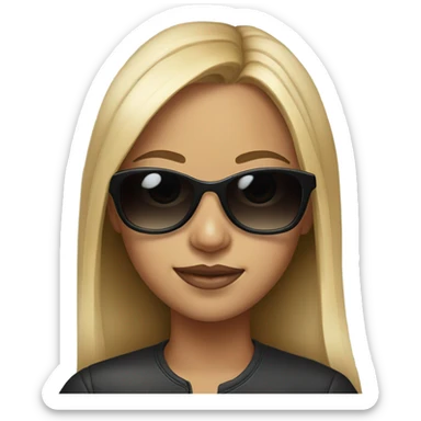 realistic portrait of girl with sunglasses sticker