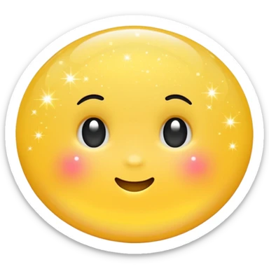 Generate a high-quality 3D cartoon-style emoji of yellow glitter, sparkling effect, smooth gradient colors, rounded and cute appearance, simple white background, high-resolution.
 sticker