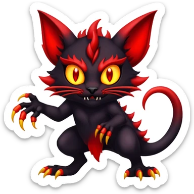 Meowster-Demon-Fakémon-Vernid-Fionbri-hybrid-creature sticker