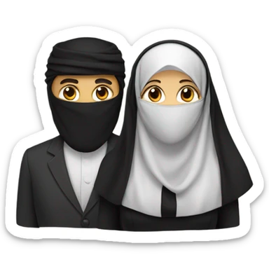 Niqabi women and husband  sticker