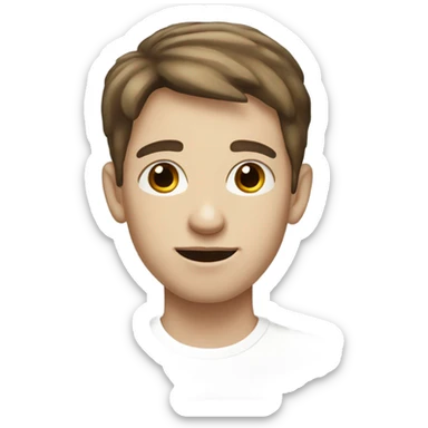 Small-eyed small-nosed young man with white skin and brown hair sticker