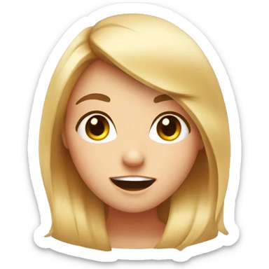 cute face hiting on a girl sticker