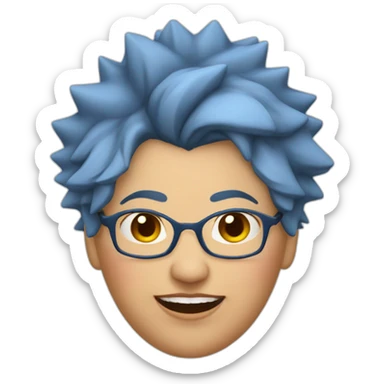 Old fat lesbian Chilean woman very short spiky blue hair sticker