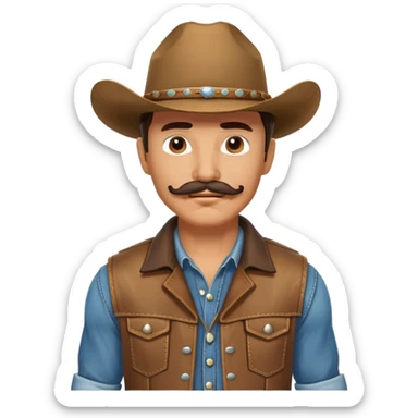Sexy cowboy with mustache  sticker