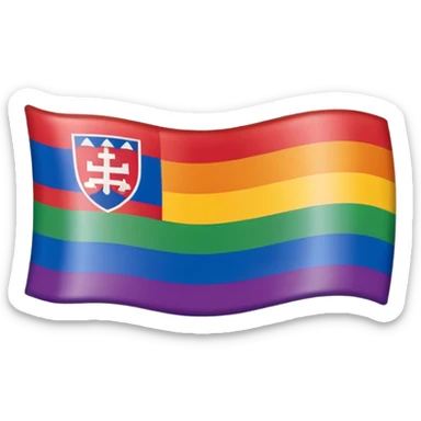 A slovak flag combined with a gay flag sticker